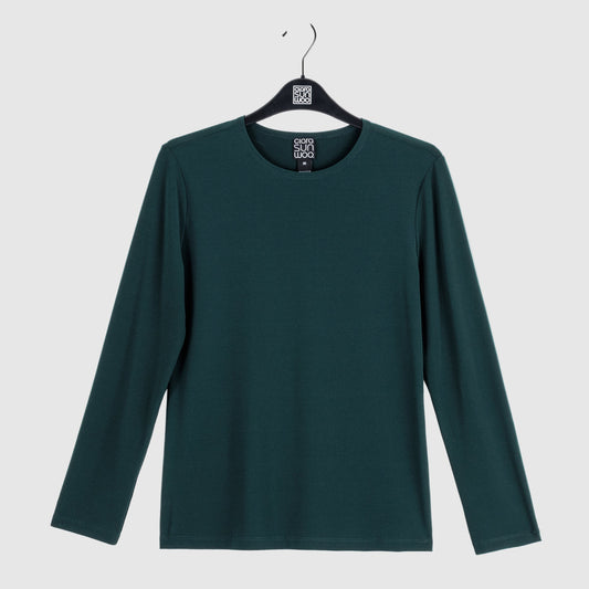 Signature Crew Neck Top - Hunter Green - Final Sale | Clara Sunwoo Exclusive