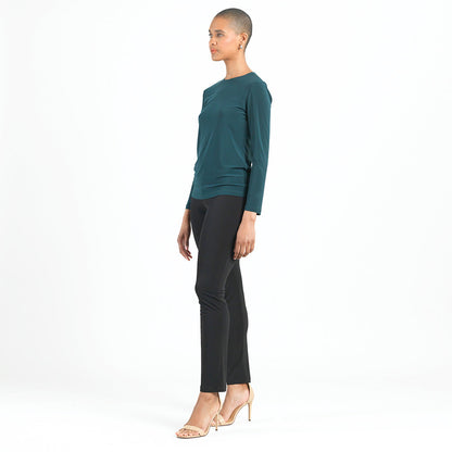 Signature Crew Neck Top - Hunter Green - Final Sale | Clara Sunwoo Exclusive