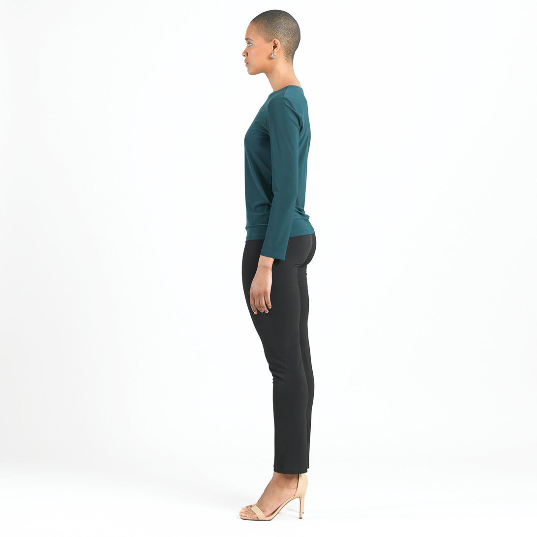 Signature Crew Neck Top - Hunter Green - Final Sale | Clara Sunwoo Exclusive