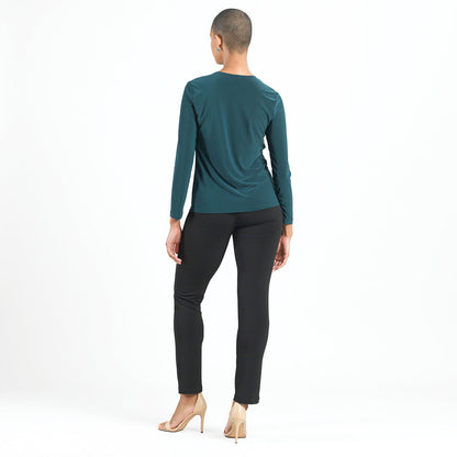 Signature Crew Neck Top - Hunter Green - Final Sale | Clara Sunwoo Exclusive