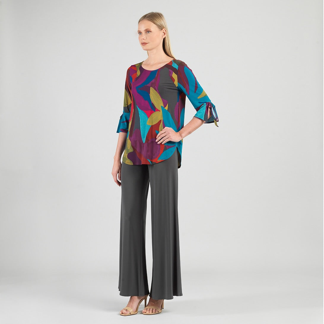 Tie Cuff Curved Hem Tunic - Petal Burst - Final Sale | Clara Sunwoo Exclusive