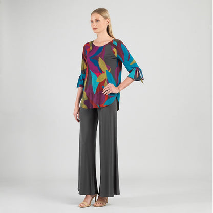 Tie Cuff Curved Hem Tunic - Petal Burst - Final Sale | Clara Sunwoo Exclusive