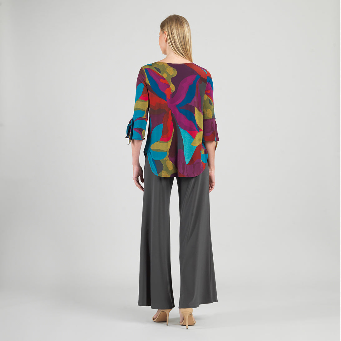Tie Cuff Curved Hem Tunic - Petal Burst - Final Sale | Clara Sunwoo Exclusive