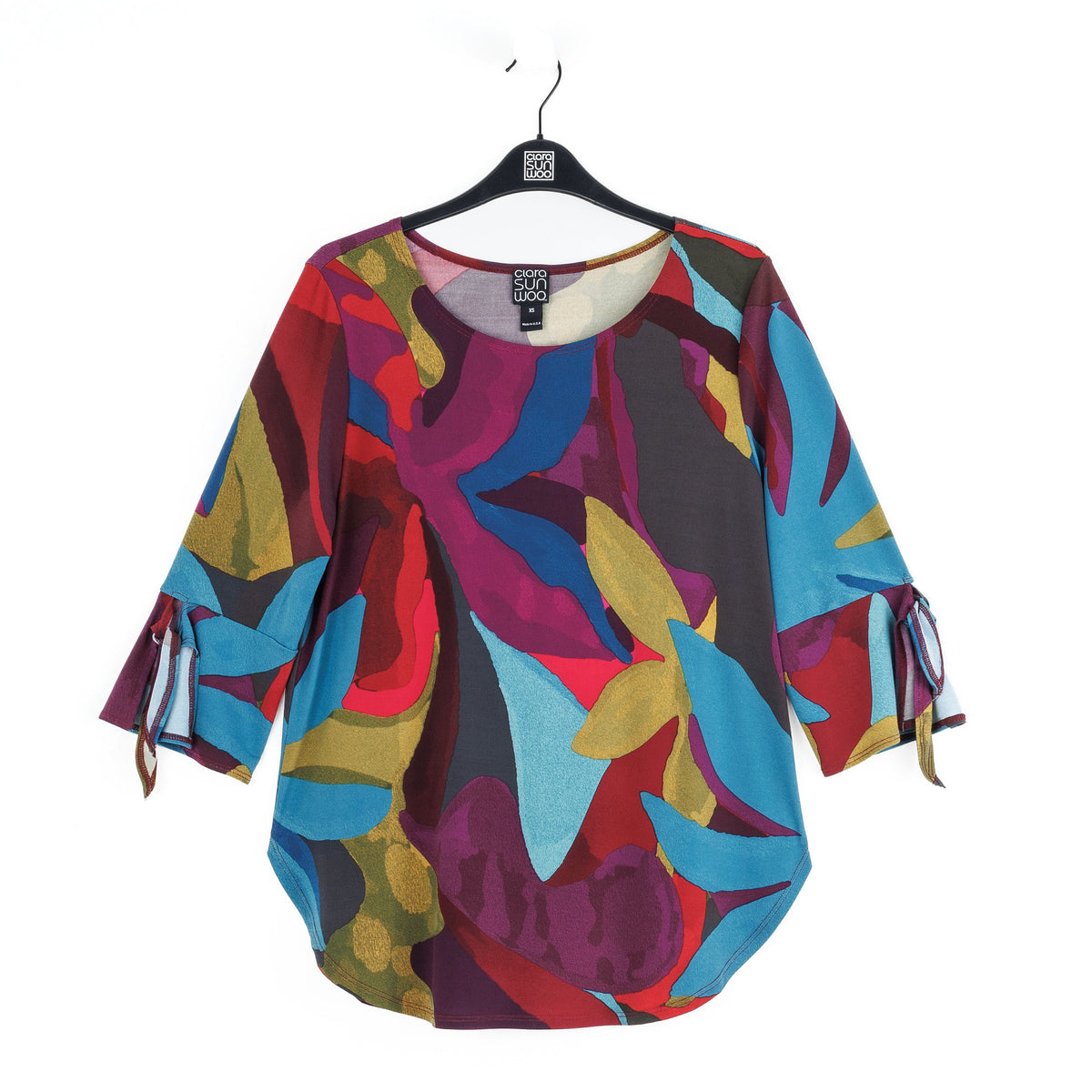 Tie Cuff Curved Hem Tunic - Petal Burst - Final Sale | Clara Sunwoo Exclusive