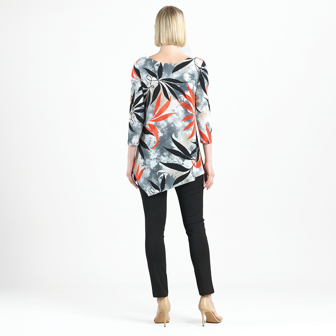 Kerchief Angle Hem Tunic - Leaf Scatter - Final Sale! | Clara Sunwoo Popular