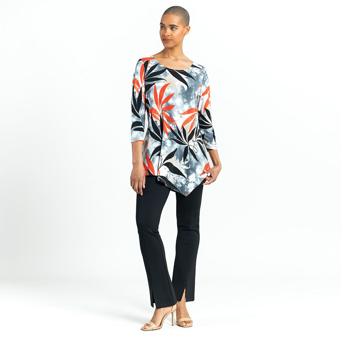 Kerchief Angle Hem Tunic - Leaf Scatter - Final Sale! | Clara Sunwoo Popular