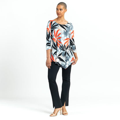 Kerchief Angle Hem Tunic - Leaf Scatter - Final Sale! | Clara Sunwoo Popular