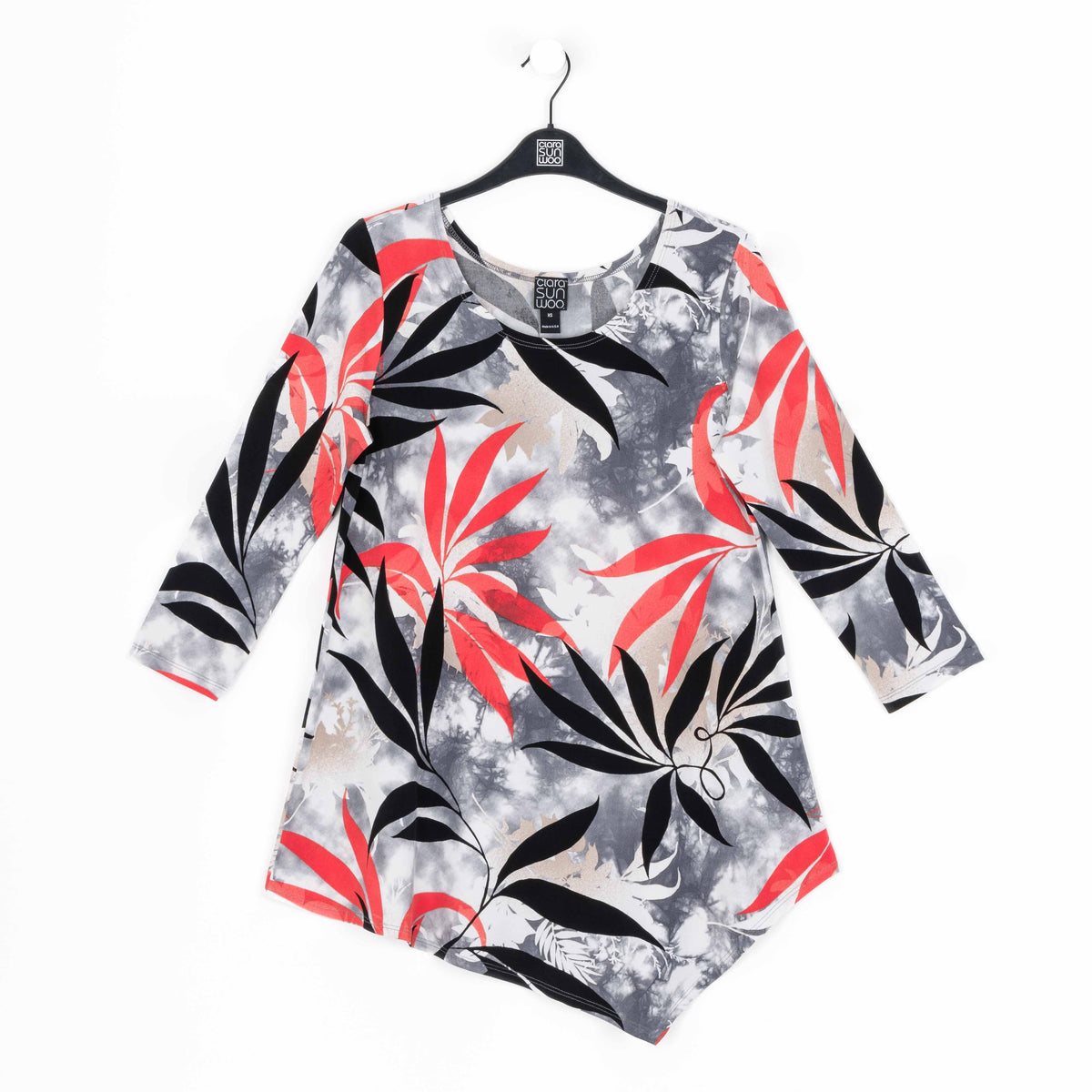 Kerchief Angle Hem Tunic - Leaf Scatter - Final Sale! | Clara Sunwoo Popular