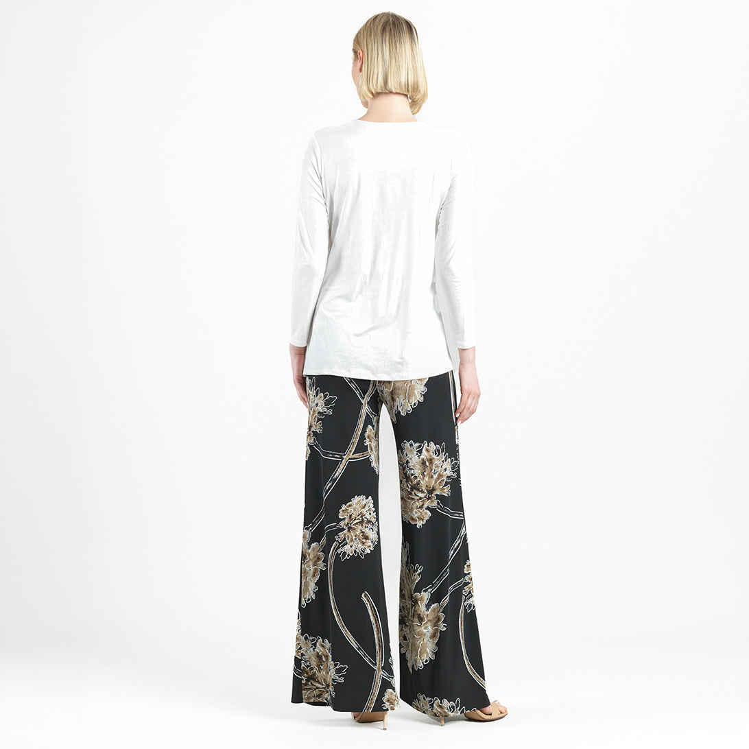 Crushed Silk Knit - Long Sleeve Side Gathered Drape Tunic - Ivory - Final Sale! | Clara Sunwoo Trending