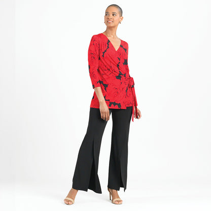 Surplice Faux Wrap Side Tie Tunic - Rose Floret - Final Sale! | Clara Sunwoo Best Price