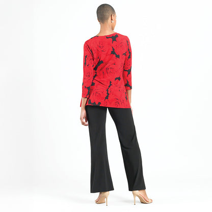 Surplice Faux Wrap Side Tie Tunic - Rose Floret - Final Sale! | Clara Sunwoo Best Price