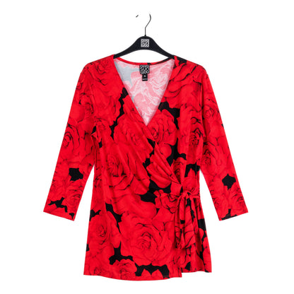 Surplice Faux Wrap Side Tie Tunic - Rose Floret - Final Sale! | Clara Sunwoo Best Price