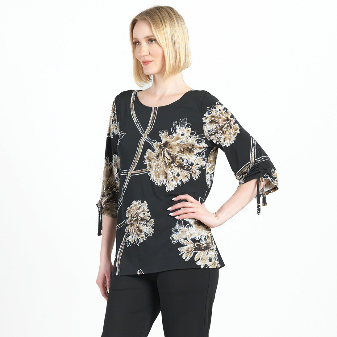 Textured Pull-Tie Cuff Tunic - Mum Blossom - Final Sale! | Clara Sunwoo Deals