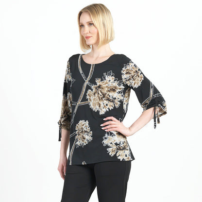 Textured Pull-Tie Cuff Tunic - Mum Blossom - Final Sale! | Clara Sunwoo Deals