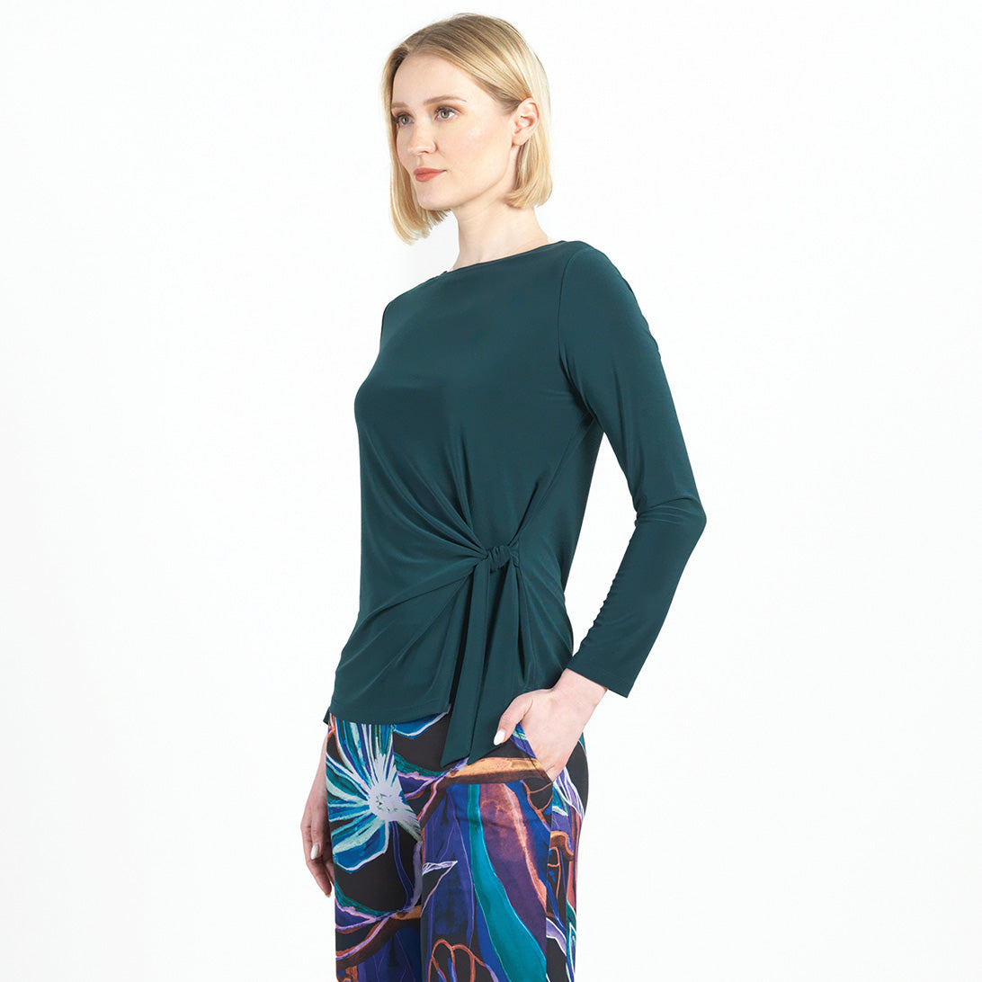 Side Tie Waist Top - Hunter Green - Final Sale | Clara Sunwoo Value