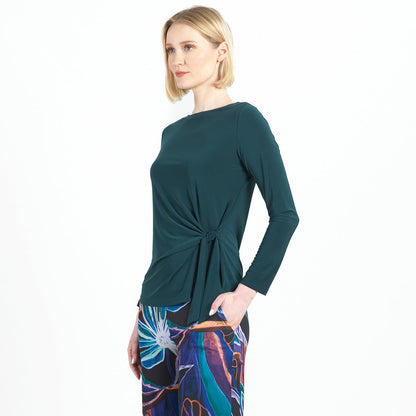 Side Tie Waist Top - Hunter Green - Final Sale | Clara Sunwoo Value