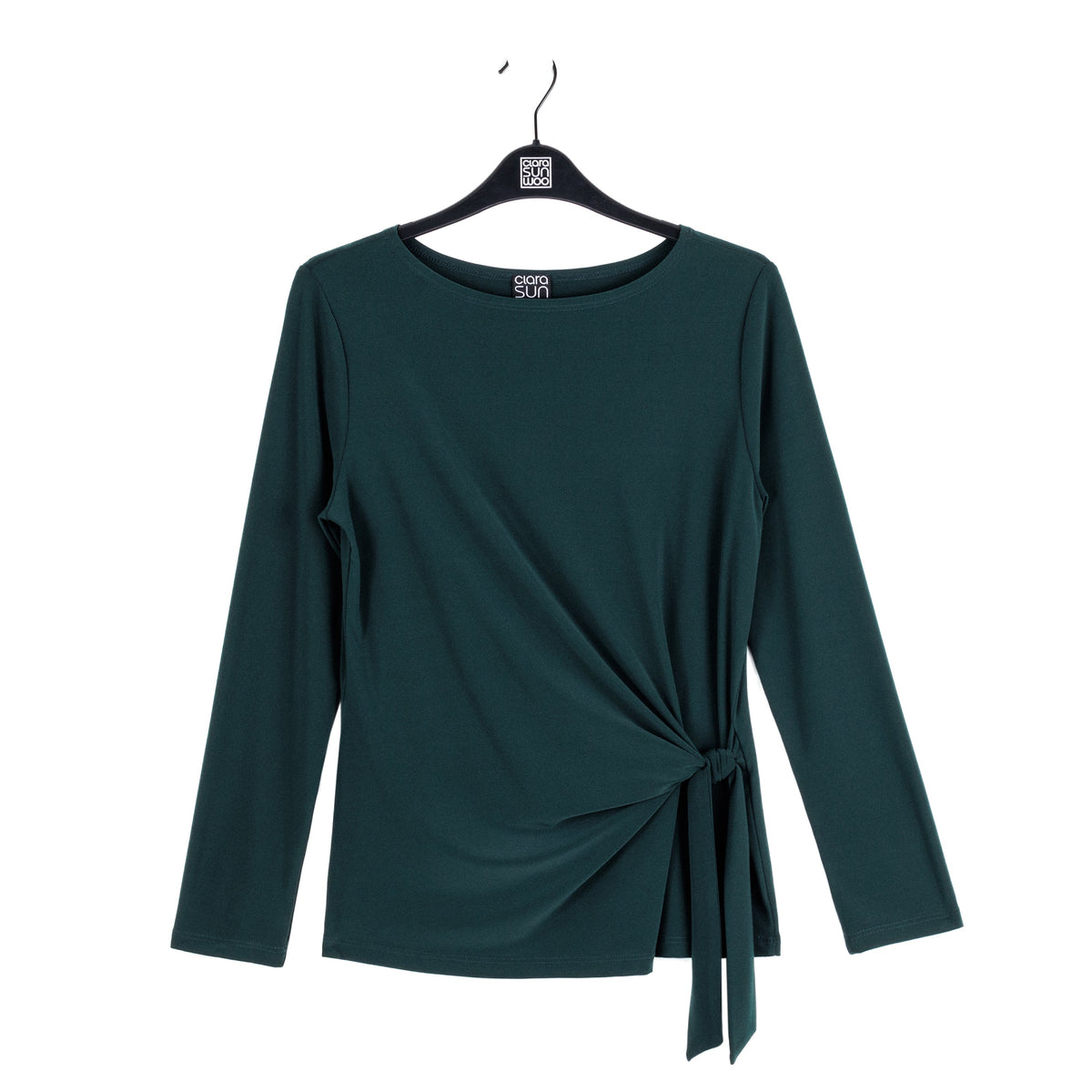 Side Tie Waist Top - Hunter Green - Final Sale | Clara Sunwoo Value