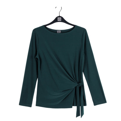 Side Tie Waist Top - Hunter Green - Final Sale | Clara Sunwoo Value
