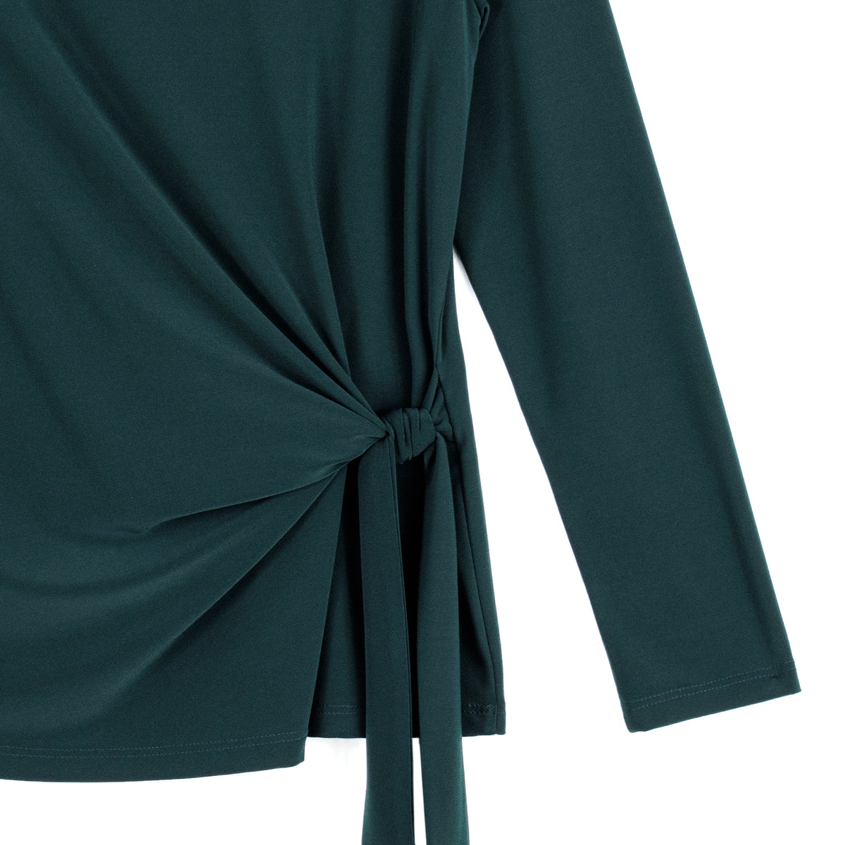 Side Tie Waist Top - Hunter Green - Final Sale | Clara Sunwoo Value