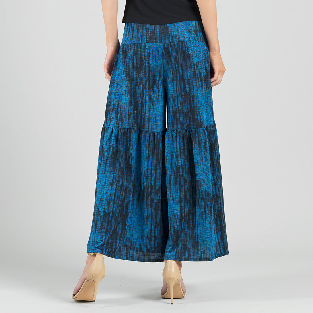 Crinkle Pleat Knit - Tiered Skirt-Pant - Water Ripple-Cobalt - Final Sale! | Clara Sunwoo Latest