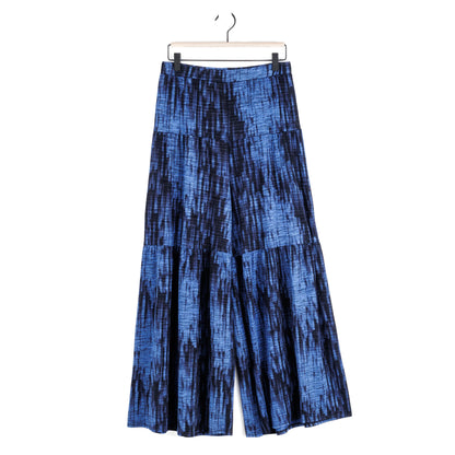 Crinkle Pleat Knit - Tiered Skirt-Pant - Water Ripple-Cobalt - Final Sale! | Clara Sunwoo Latest