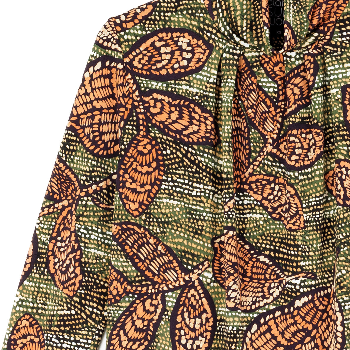 Mock Neck Pleated Detail Top - Mosaic Leaves - Final Sale! | Clara Sunwoo Everyday