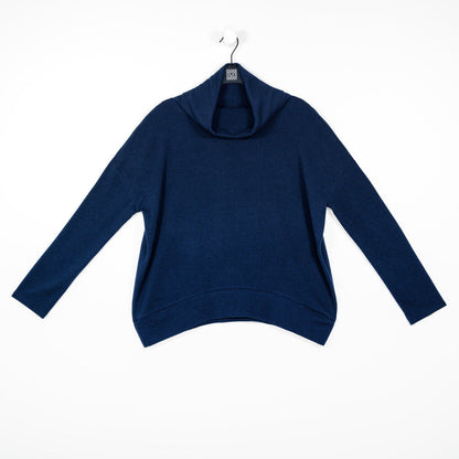 French Terry - Banded Hemline Sweater - Midnight Blue - Final Sale | Clara Sunwoo Trending