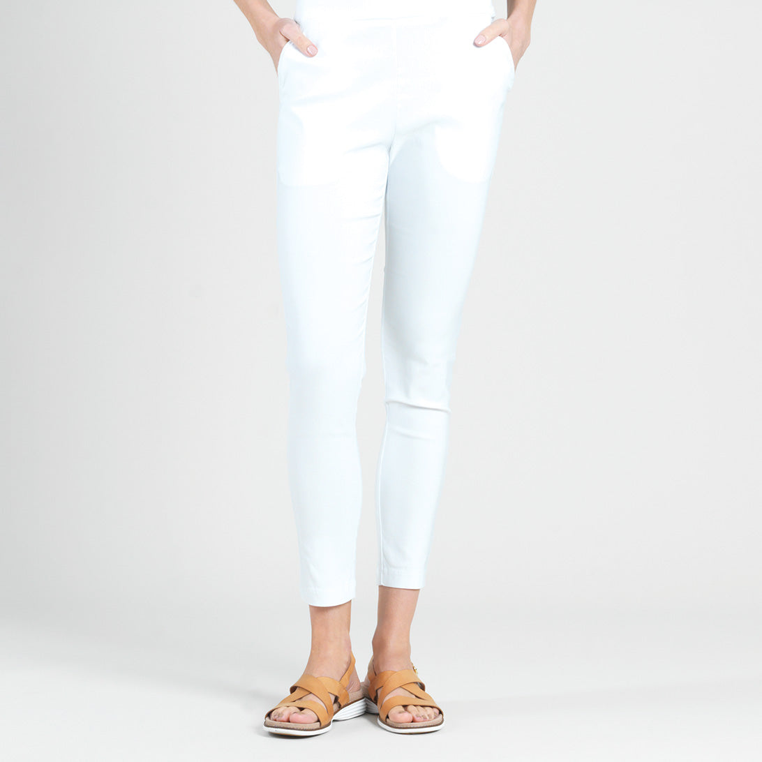 Techno Knit - Skinny Ankle Pocket Pant - White - Final Sale! | Clara Sunwoo Trusted