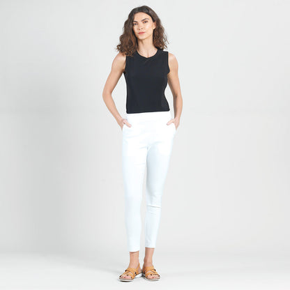 Techno Knit - Skinny Ankle Pocket Pant - White - Final Sale! | Clara Sunwoo Trusted