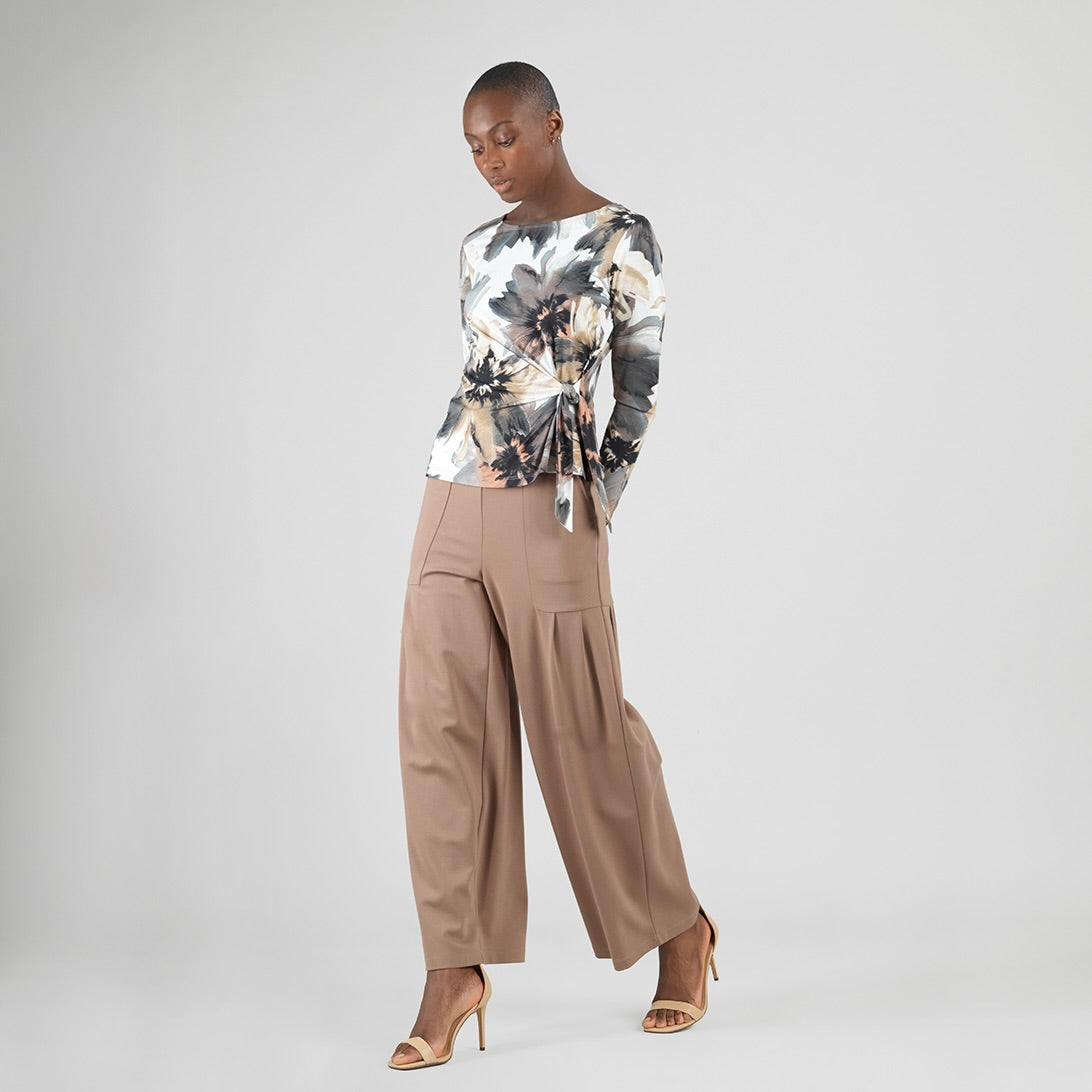 Gauze Knit - Side Tie Waist Top - Petal Whisper - Final Sale | Clara Sunwoo New
