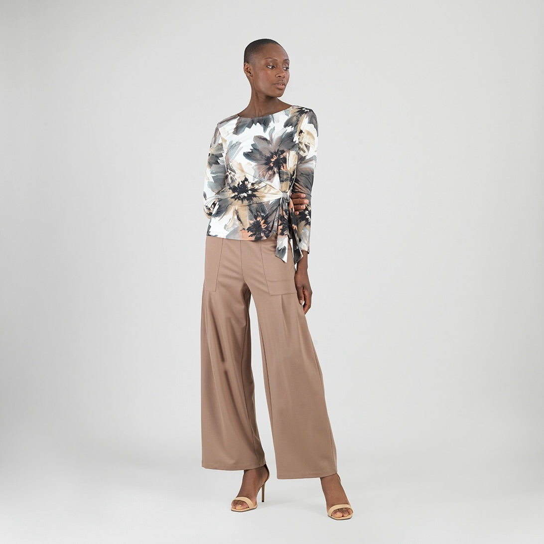 Gauze Knit - Side Tie Waist Top - Petal Whisper - Final Sale | Clara Sunwoo New