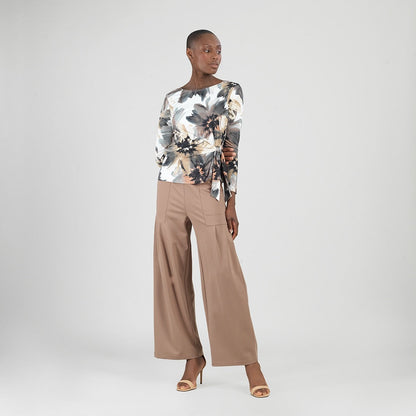 Gauze Knit - Side Tie Waist Top - Petal Whisper - Final Sale | Clara Sunwoo New