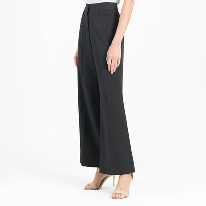 Woven Twill - Zip Closure Wide Leg Pocket Trouser - Black - Final Sale! | Clara Sunwoo Customer Favorite