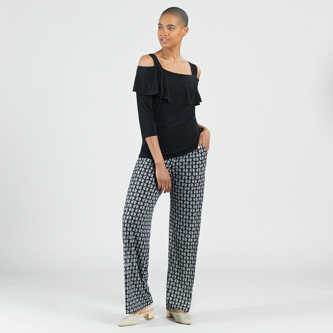 Signature Wide Leg Pocket Pant - Geo Striped - Final Sale! | Clara Sunwoo Essential