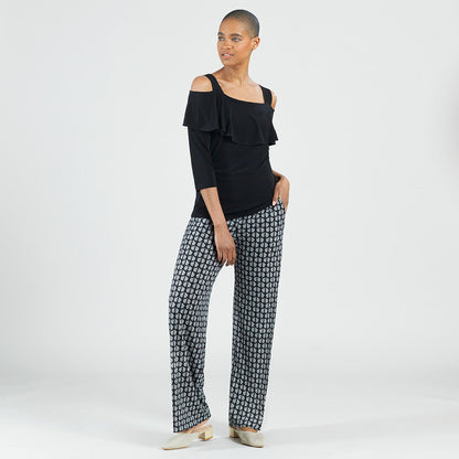 Signature Wide Leg Pocket Pant - Geo Striped - Final Sale! | Clara Sunwoo Essential