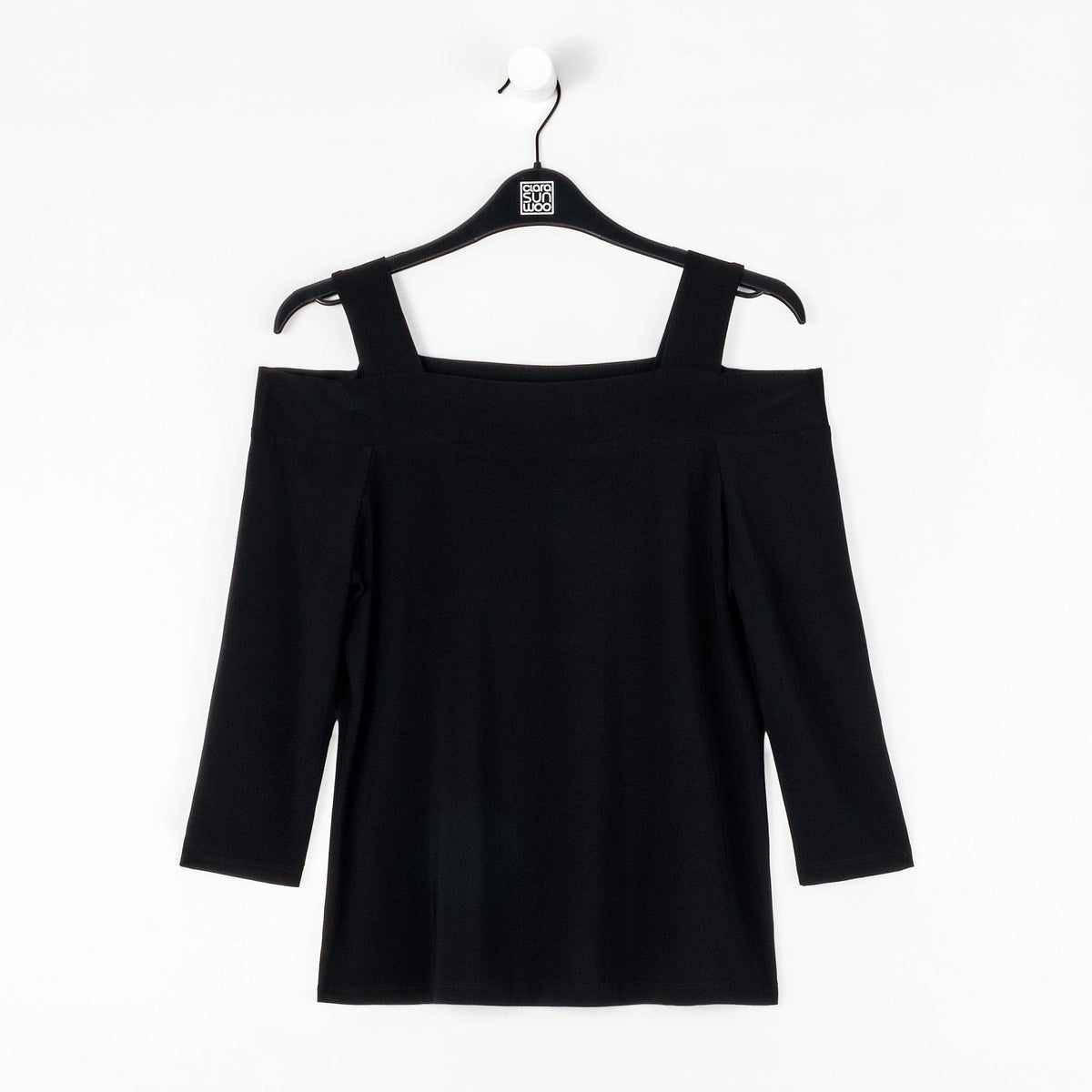 Signature Cold Shoulder Top - Black | Clara Sunwoo Signature