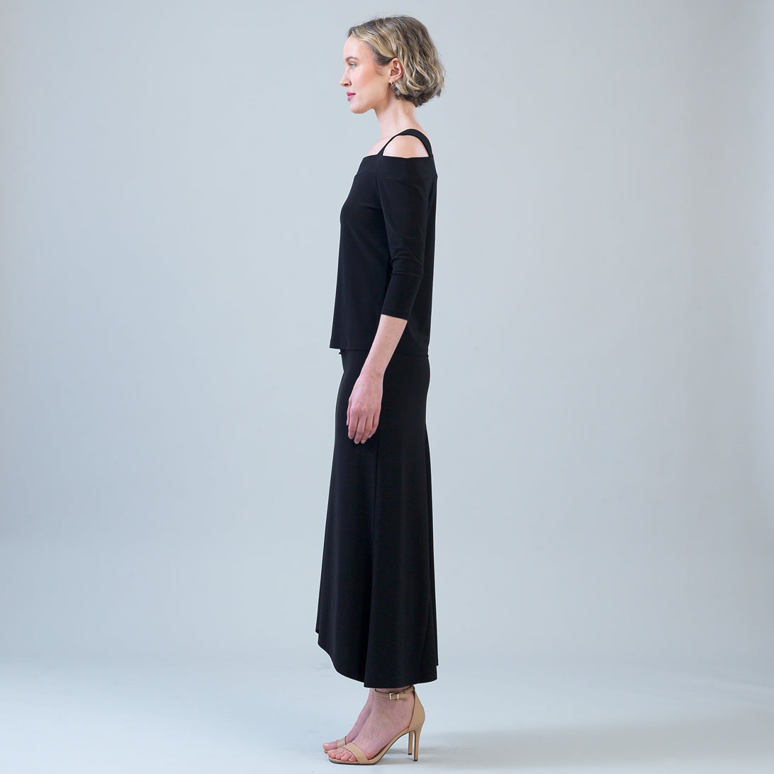 Signature Cold Shoulder Top - Black | Clara Sunwoo Signature