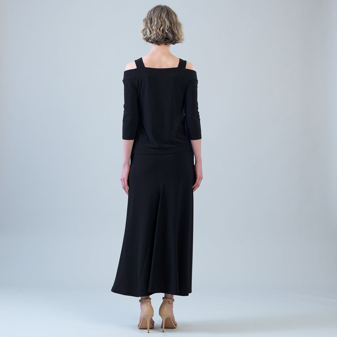 Signature Cold Shoulder Top - Black | Clara Sunwoo Signature