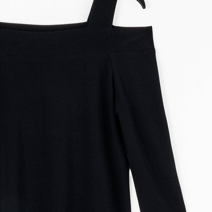 Signature Cold Shoulder Top - Black | Clara Sunwoo Signature