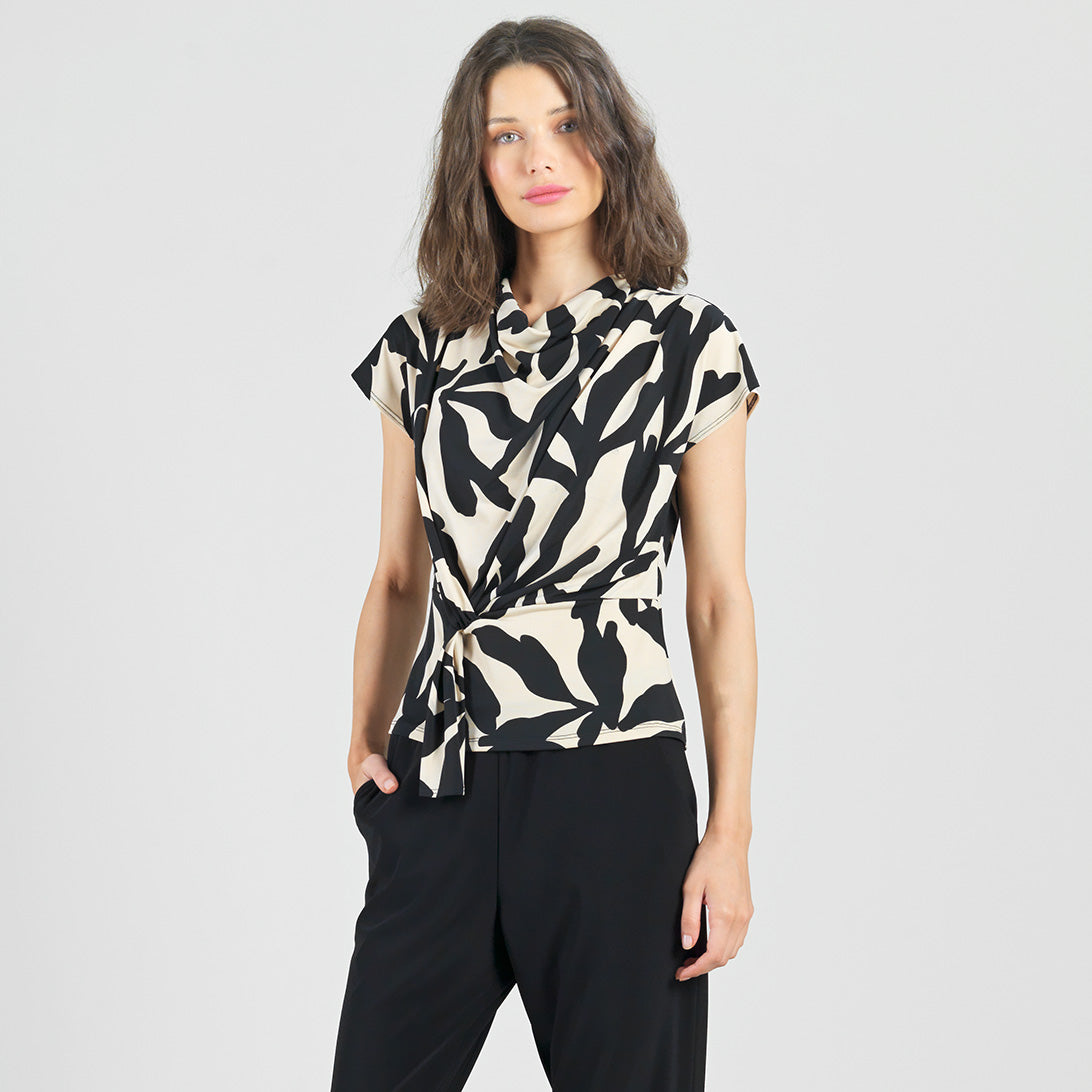 Drape Neck Loop Front Top - Leaf Shadow - Final Sale | Clara Sunwoo Discount