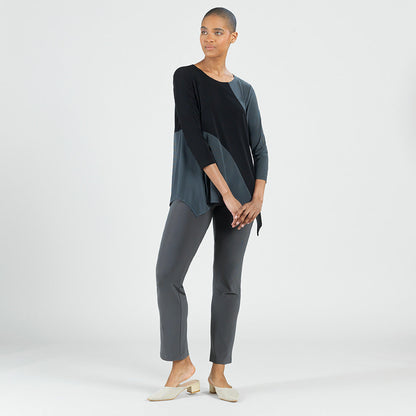 Color Block Angle Flow Tunic - Charcoal - Final Sale! | Clara Sunwoo Trusted