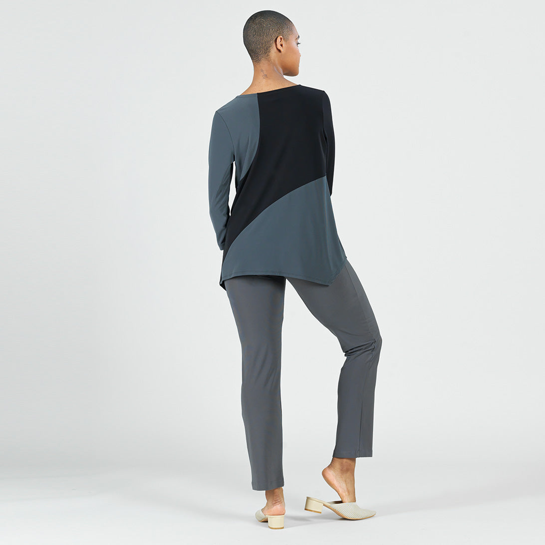 Color Block Angle Flow Tunic - Charcoal - Final Sale! | Clara Sunwoo Trusted