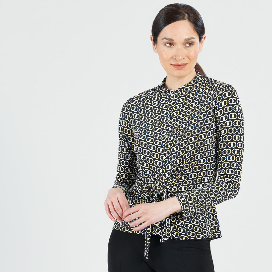 Textured Center Front Tie Top - Chain Link - Final Sale! | Clara Sunwoo Smart Buy