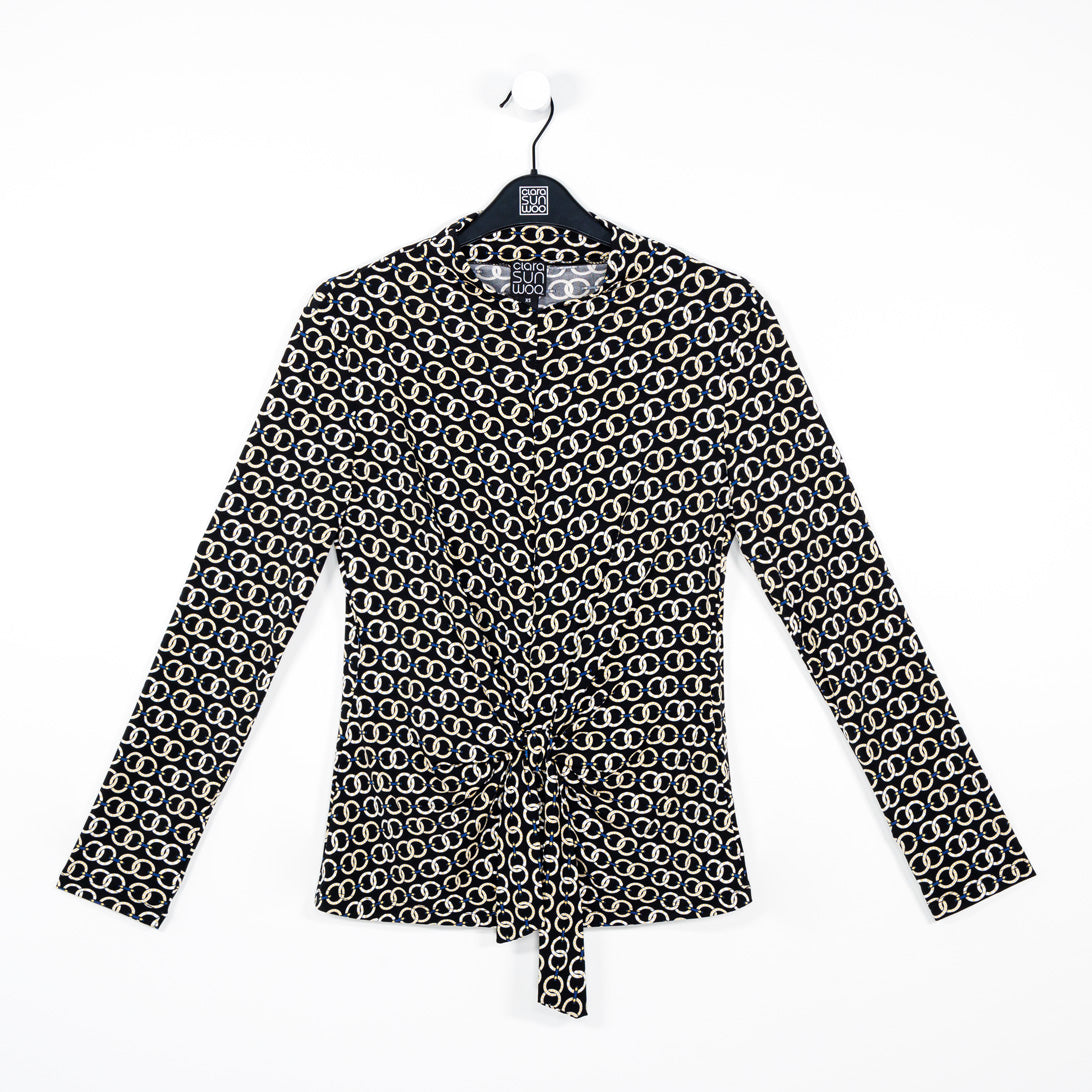 Textured Center Front Tie Top - Chain Link - Final Sale! | Clara Sunwoo Smart Buy