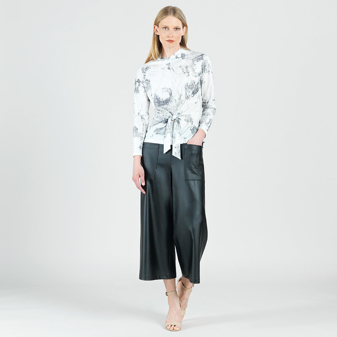 Foil Knit - Center Front Tie Top - Abstract Marble - Final Sale! | Clara Sunwoo Essential