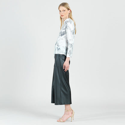 Foil Knit - Center Front Tie Top - Abstract Marble - Final Sale! | Clara Sunwoo Essential