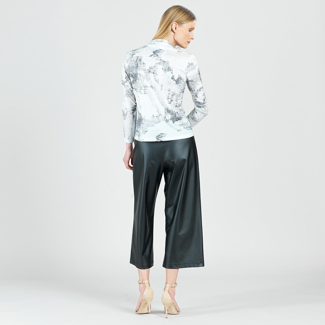 Foil Knit - Center Front Tie Top - Abstract Marble - Final Sale! | Clara Sunwoo Essential