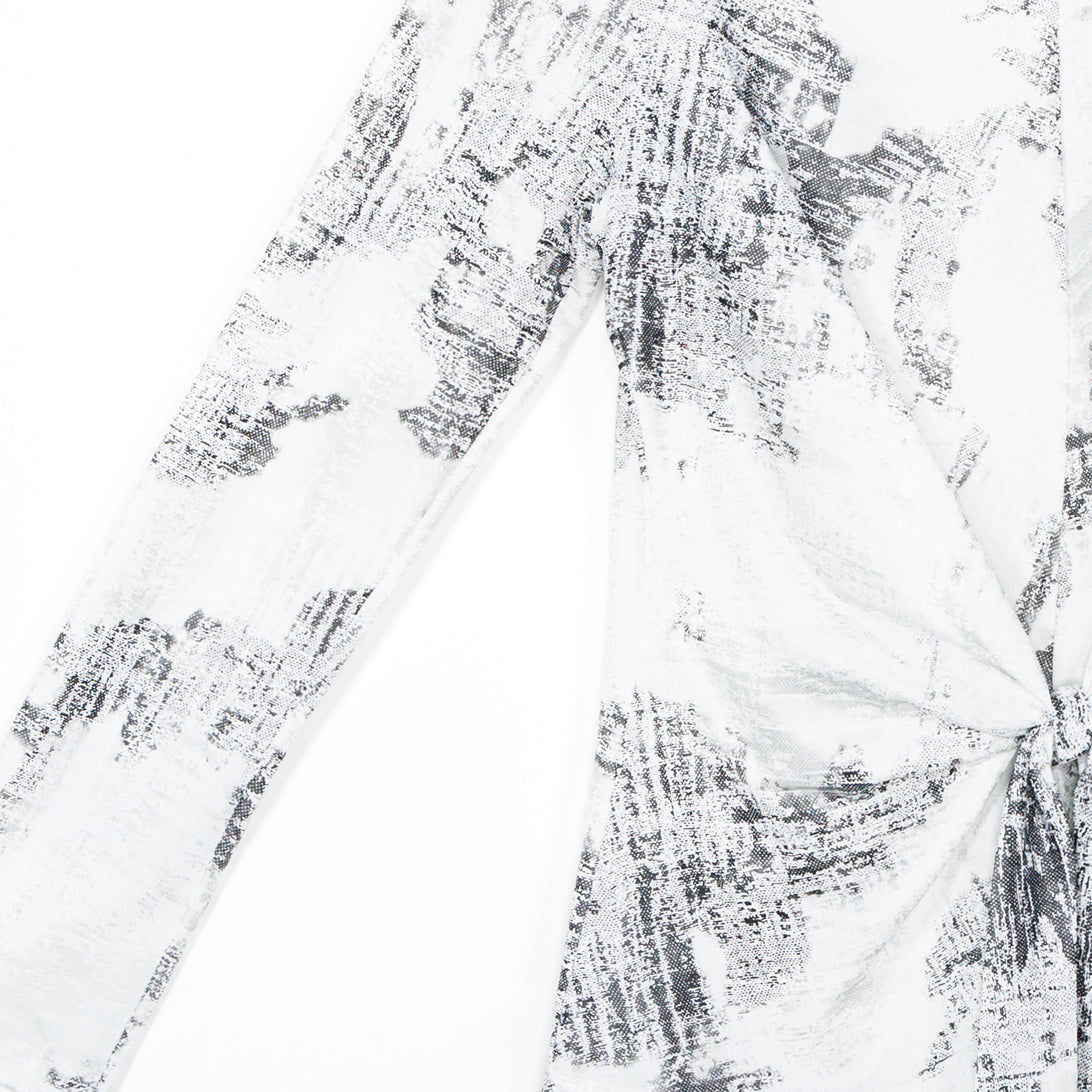Foil Knit - Center Front Tie Top - Abstract Marble - Final Sale! | Clara Sunwoo Essential