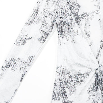 Foil Knit - Center Front Tie Top - Abstract Marble - Final Sale! | Clara Sunwoo Essential