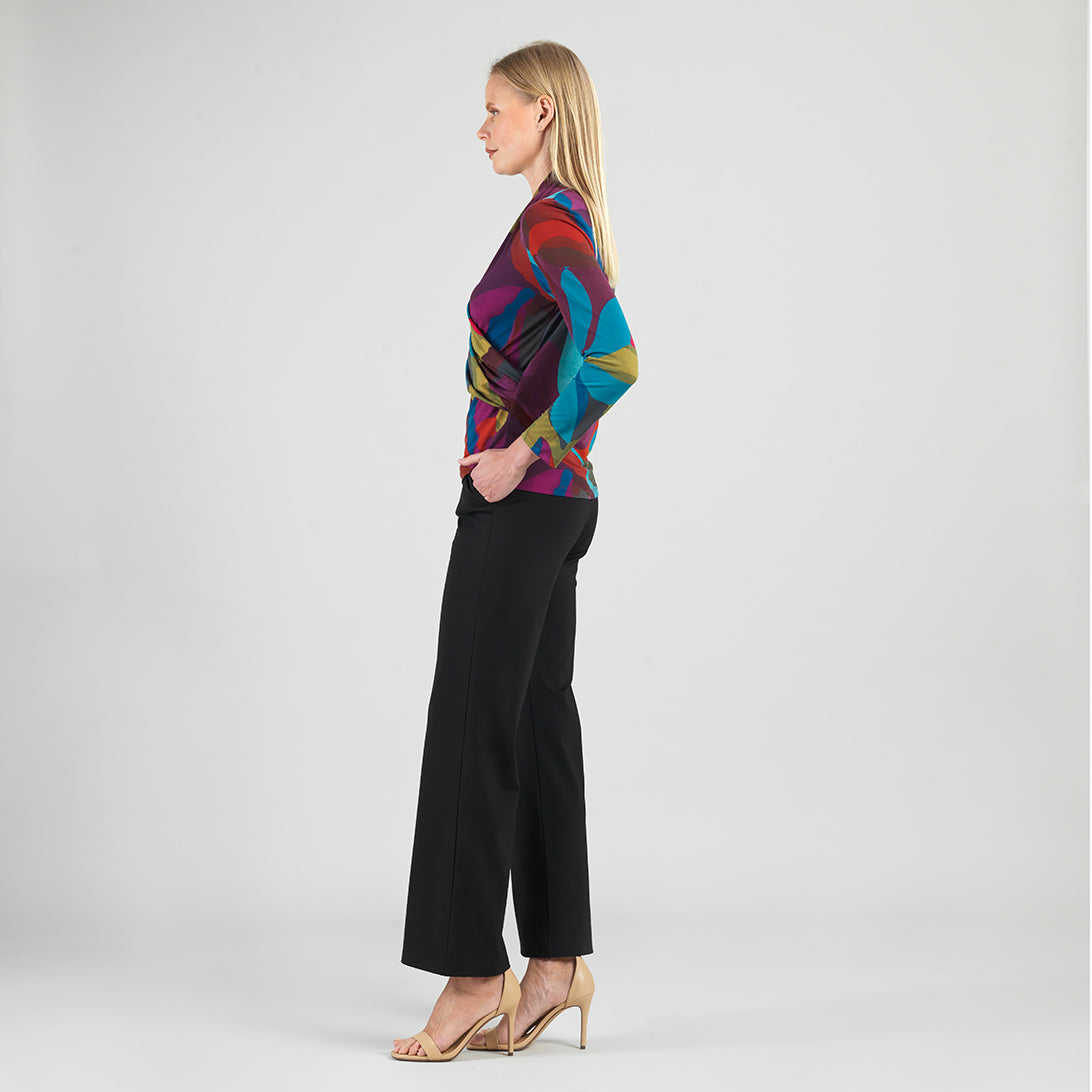 V-Neck Draped Pleat Top - Petal Burst - Limited Sizes | Clara Sunwoo Customer Favorite